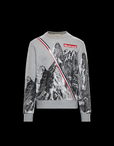 Moncler 프린트 스웨트셔츠 라이트 그레이 멜란지