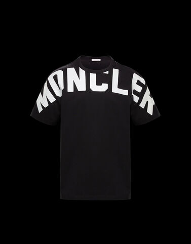 Moncler 무광택 레터링 티셔츠 블랙