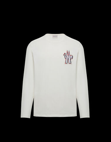 Moncler 자수 장식 패치 티셔츠 Silk White