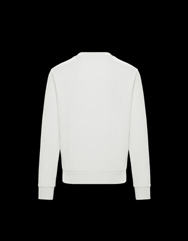 Moncler 테리 스티치 로고 스웻셔츠 Silk White