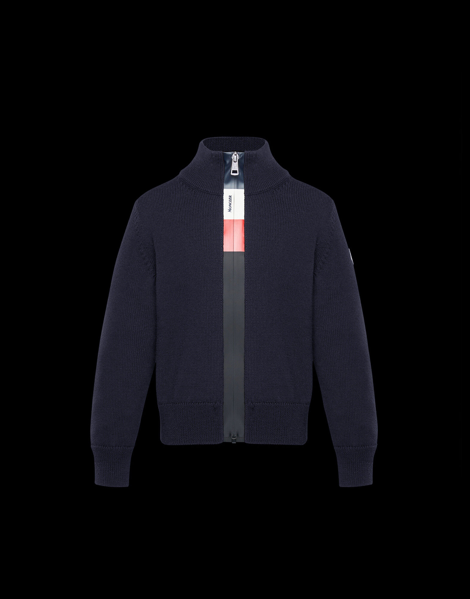 black zip up turtleneck