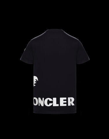 Moncler 사이드 프린트 티셔츠 블랙