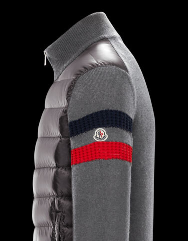 Moncler 소매 디테일 카디건 다크 그레이