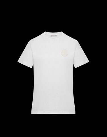 Moncler 대비 배색 Moncler 로고 티셔츠 Off White