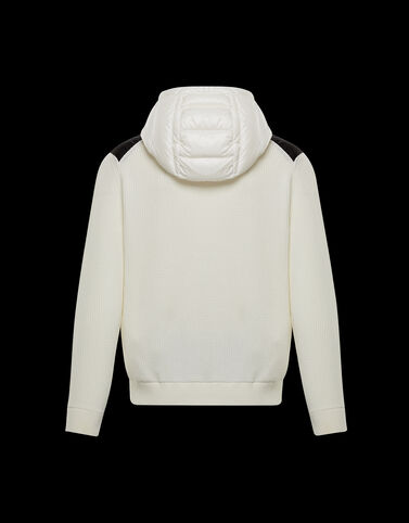 Moncler 대조적인 요크 카디건 Silk White