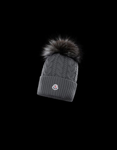 Moncler Wool cashmere cap Light Gray Melange