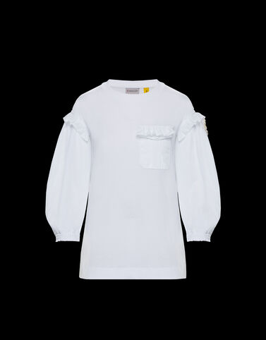Moncler T-shirt with poplin Optical White
