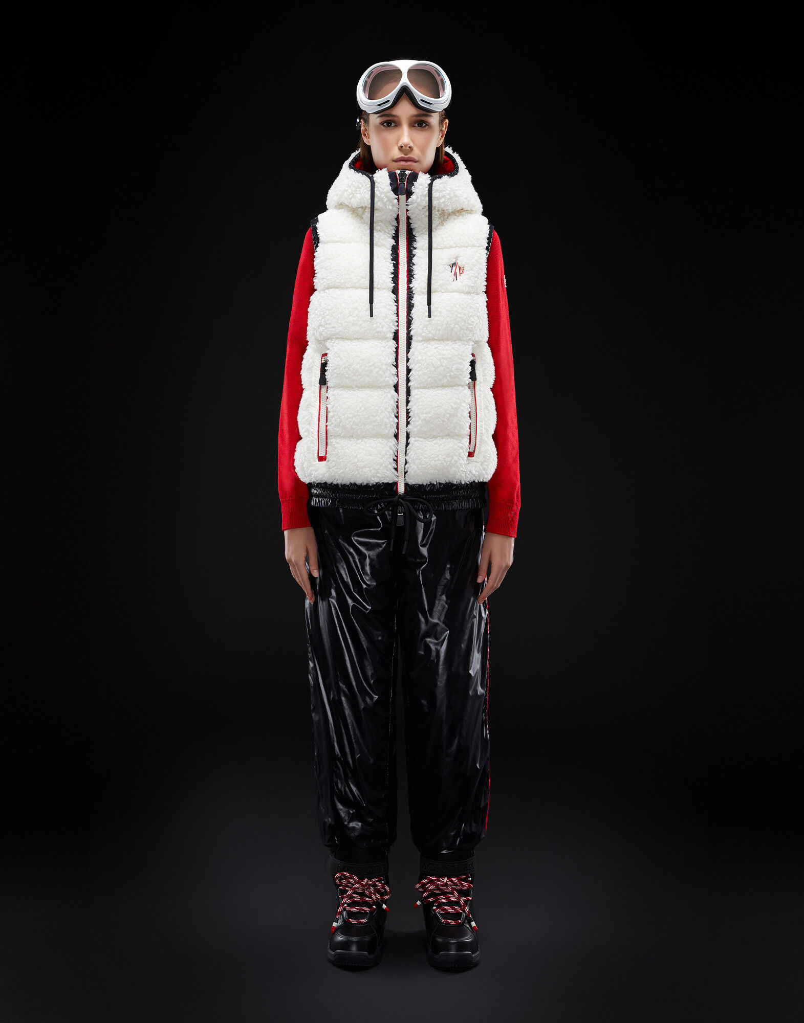 moncler gilet fur hood