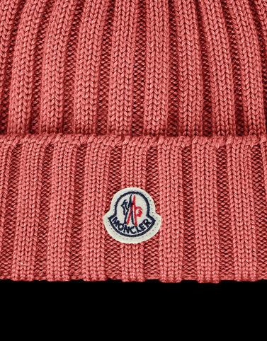 Moncler Wool cap pompom Coral Pink