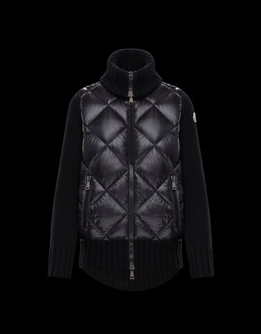Moncler 마름모 패턴 패딩 카디건 블랙
