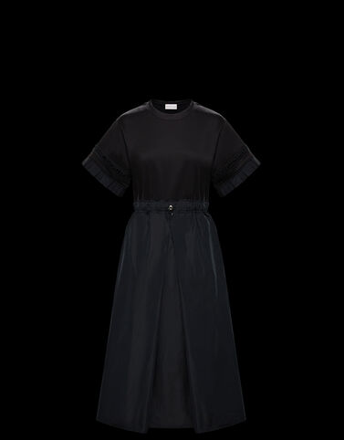 Moncler 로고 스티치 드레스 블랙