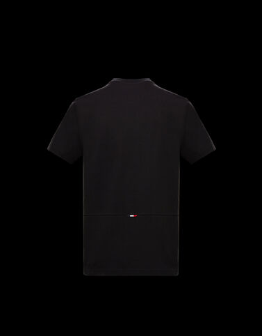 Moncler 네크라인 자수 장식 티셔츠 블랙