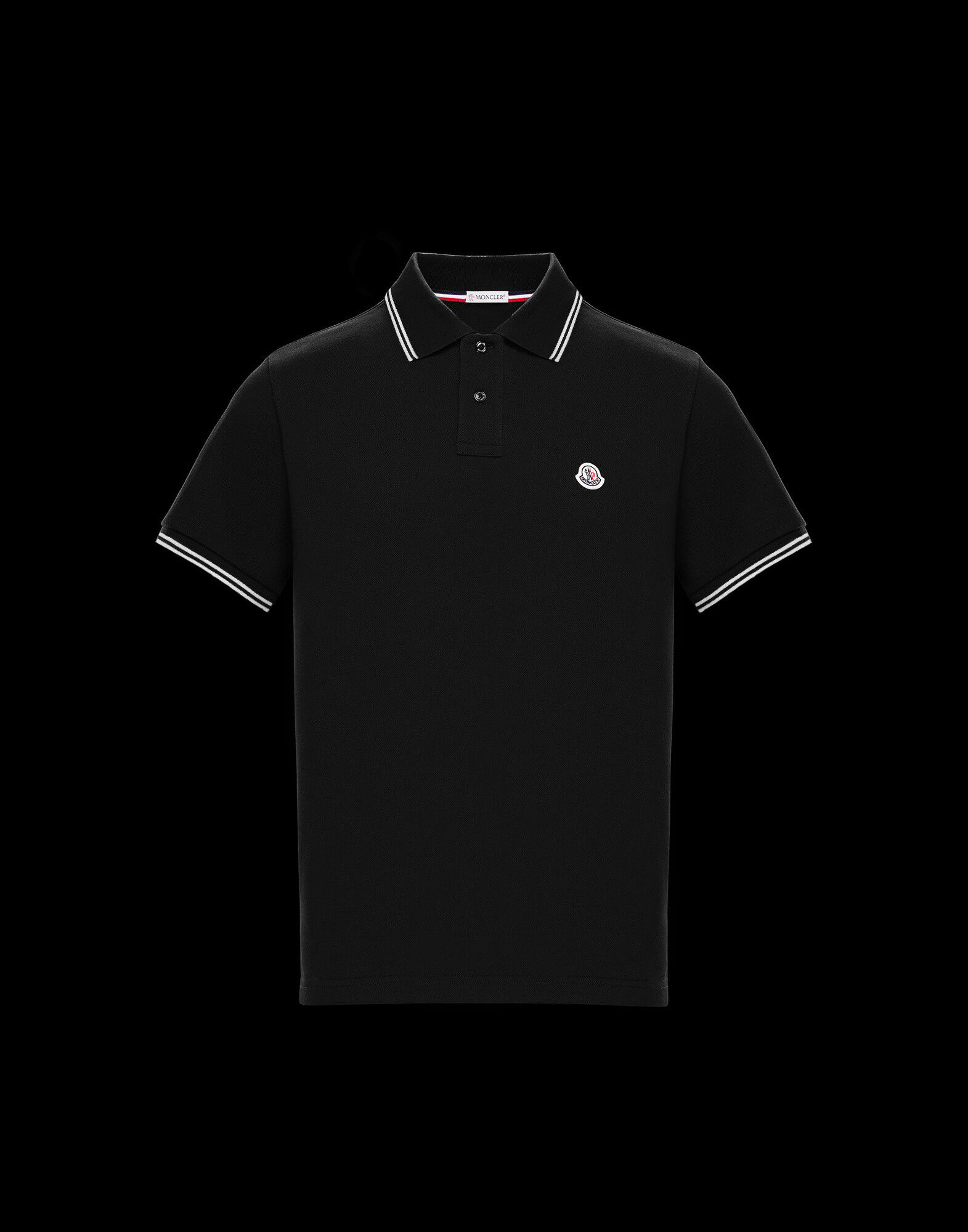 mens black moncler polo shirt