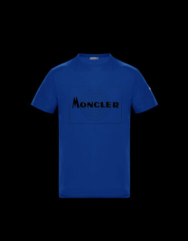 Moncler 프론트 프린트 티셔츠 로열 블루
