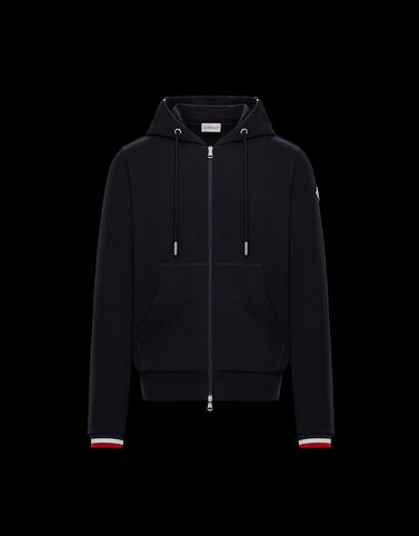 Moncler 삼색 디테일 카디건 Night Blue