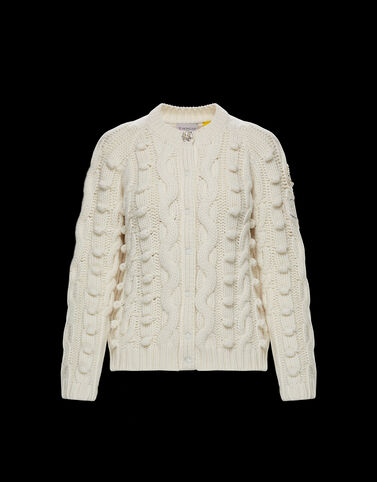 Moncler Knit wool cardigan Ivory White