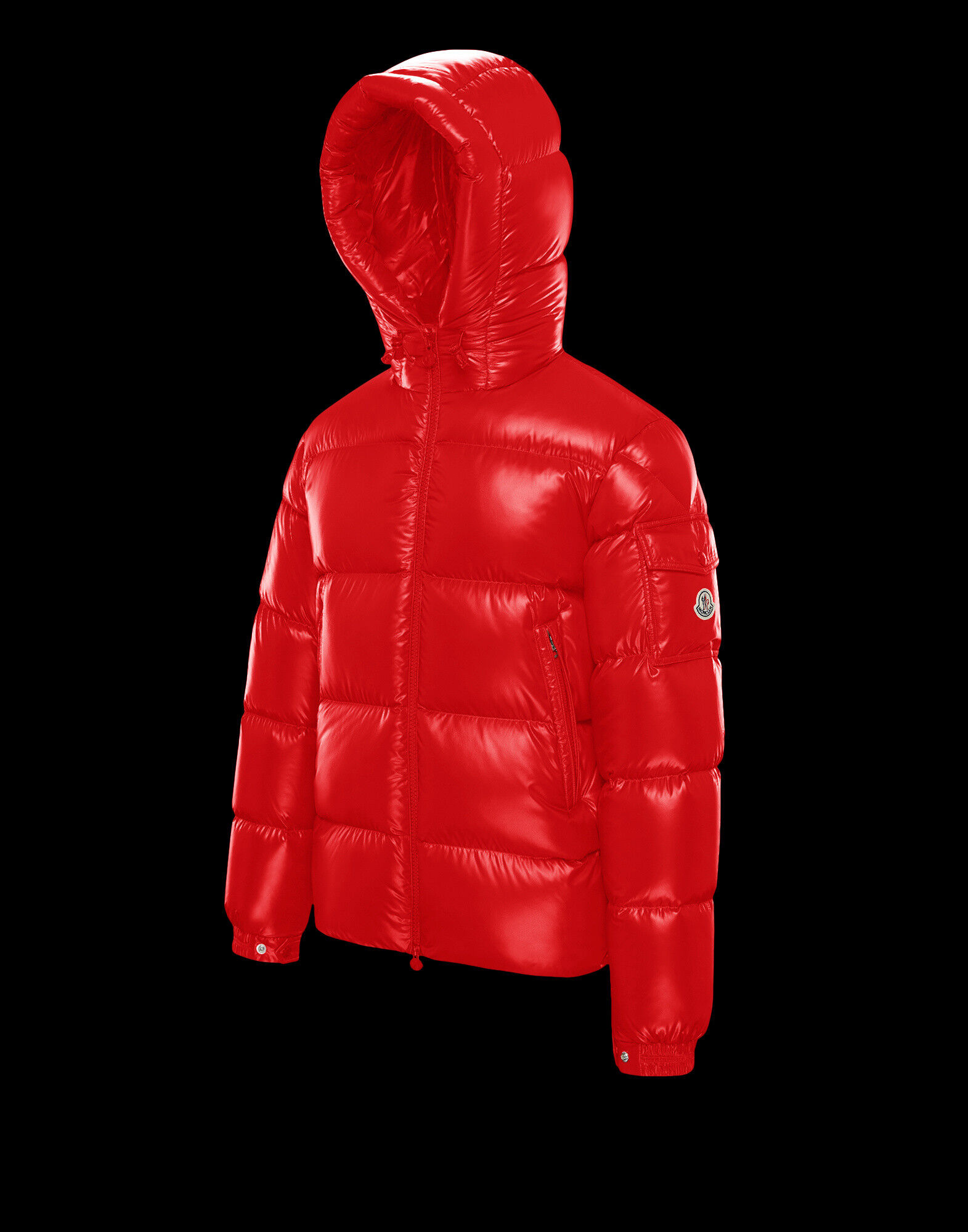 moncler red bomber jacket