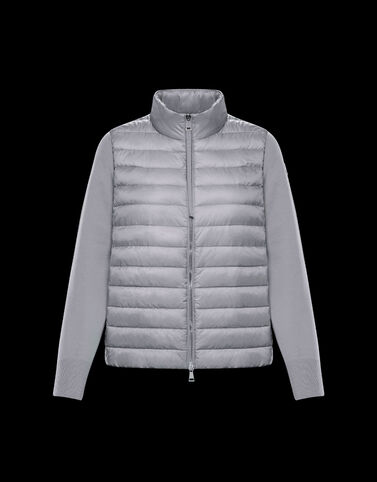 Moncler 패딩 니트 카디건 미디엄 그레이