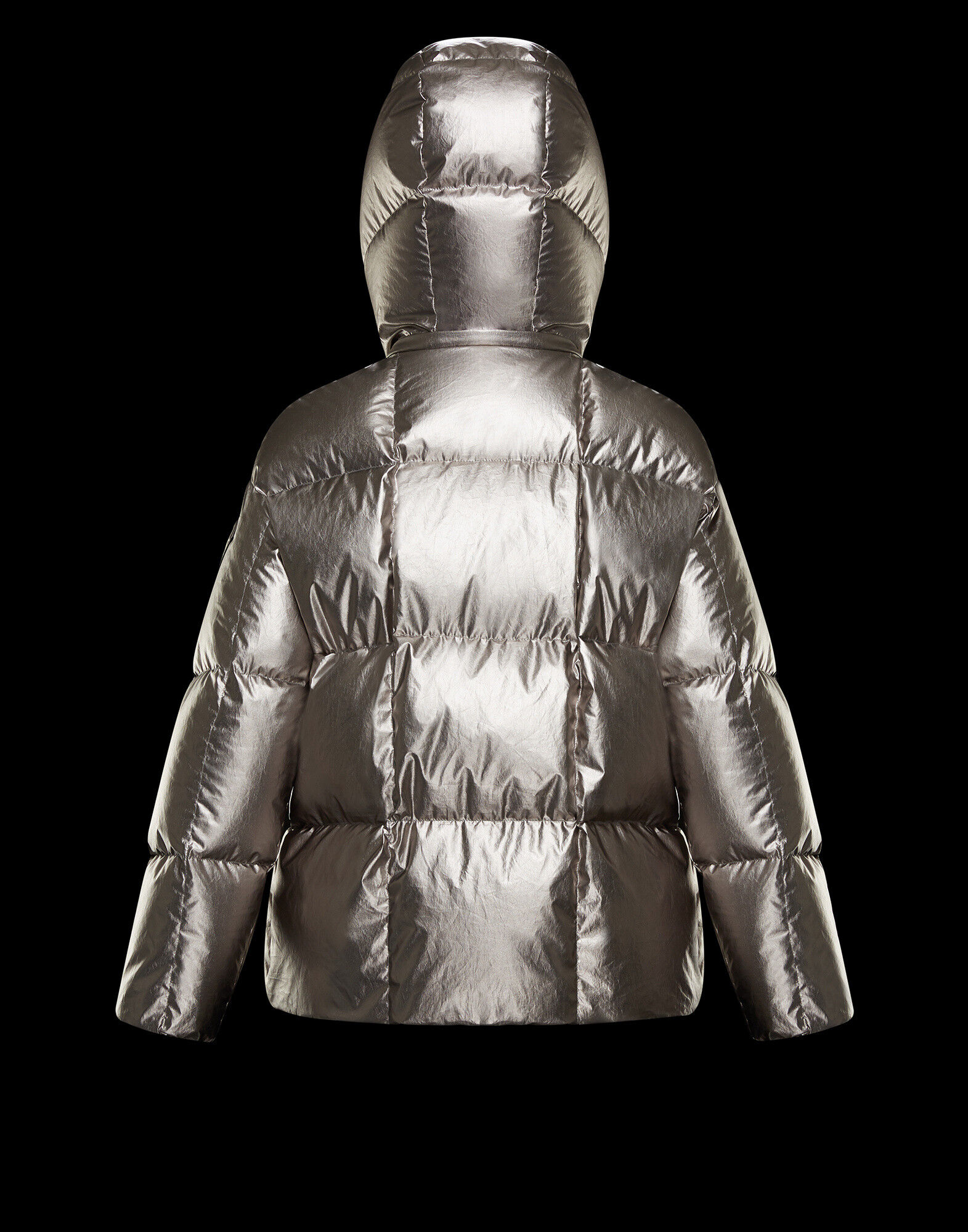 silver moncler coat