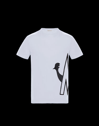 Moncler 사이드 프린트 티셔츠 옵티컬 화이트