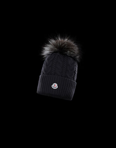 Moncler 울 캐시미어 캡 블랙