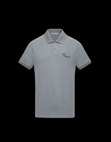Moncler 프린트 폴로 셔츠 미디엄 그레이 멜란지