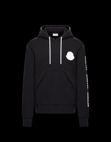 Moncler 실리콘 로고 후드 블랙