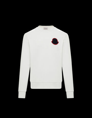 Moncler 테리 스티치 로고 스웻셔츠 Silk White
