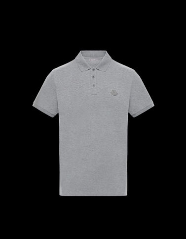 Moncler 초경량 피케 폴로 셔츠 Light Gray Melange