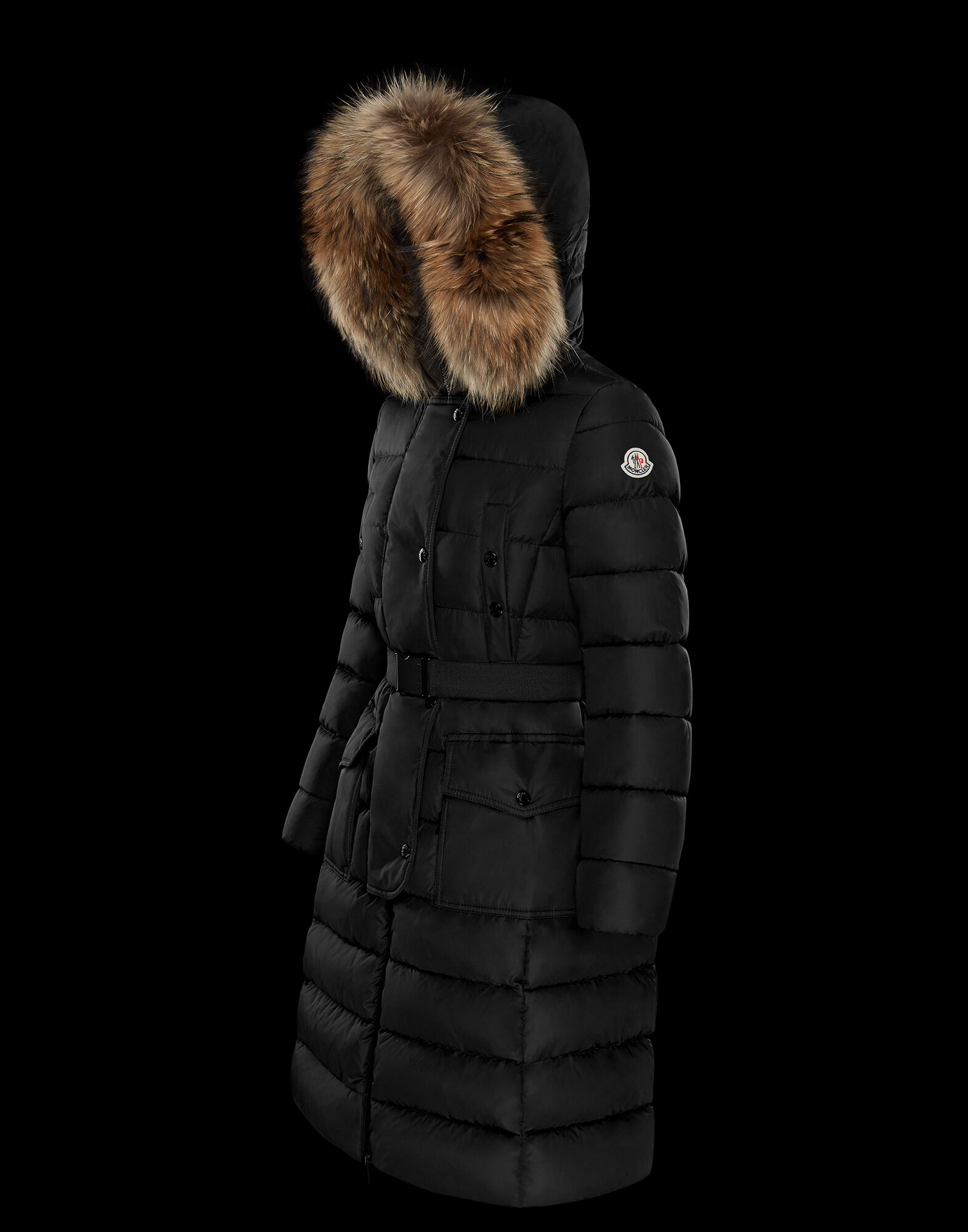 womens moncler fur hood coat