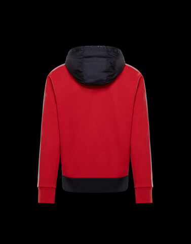 Moncler 컬러 블록 카디건 Scarlet Red
