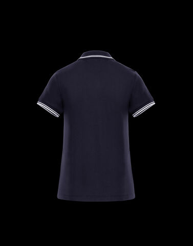 Moncler 대비 배색 Moncler 로고 폴로 셔츠 Night Blue