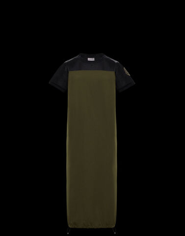 Moncler Dress with mesh insert Military Green