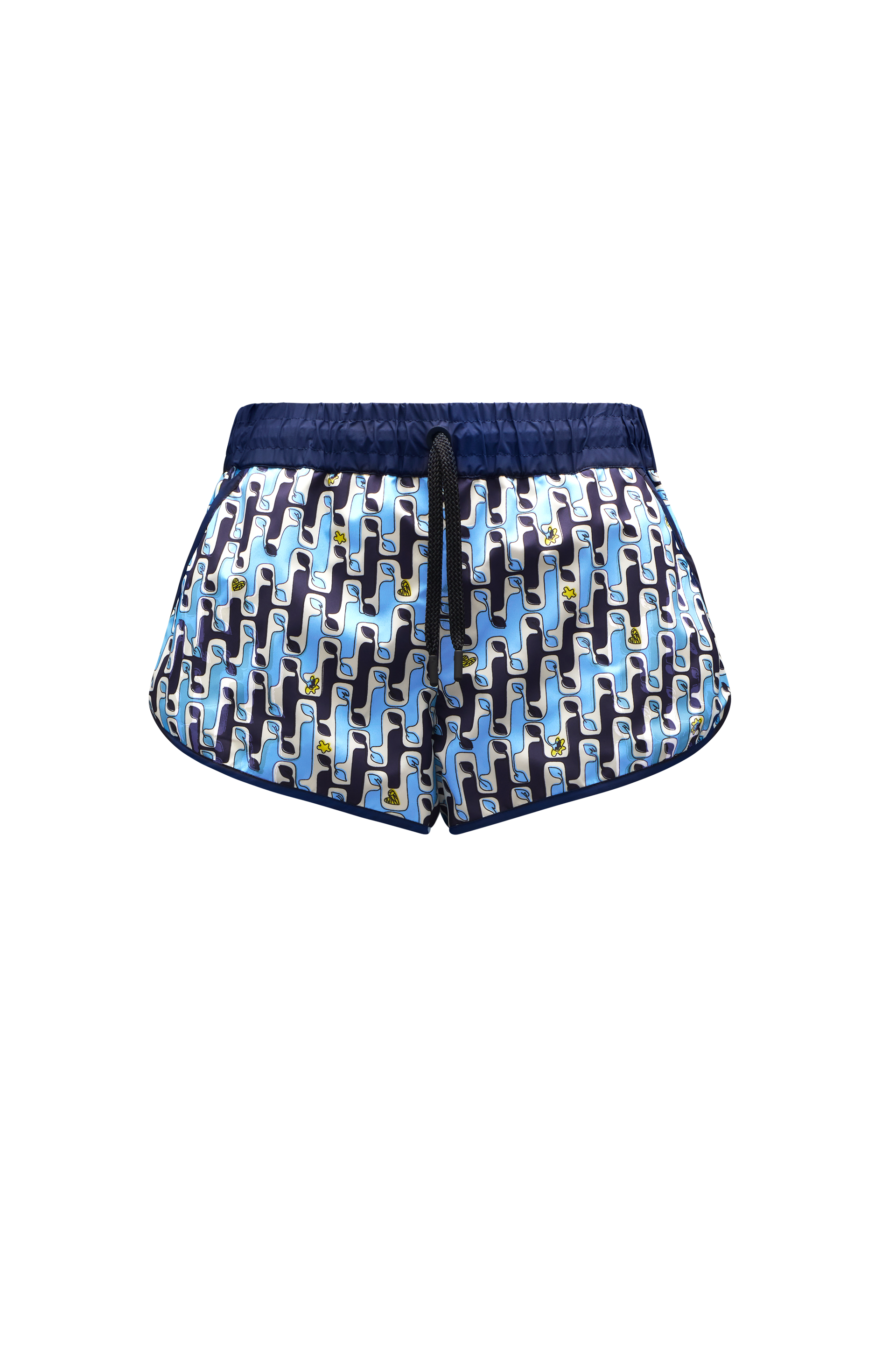 Shop Moncler Printed Shorts Blue