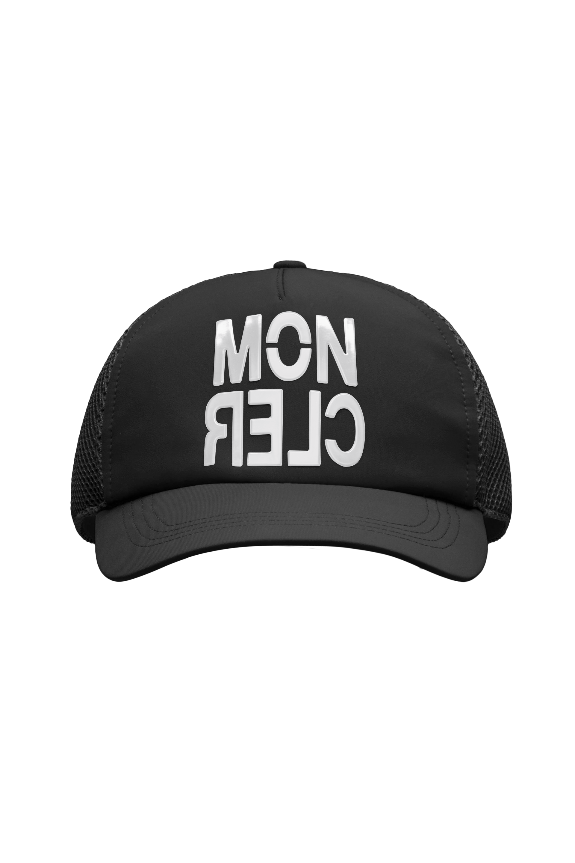 Moncler Logo-print Canvas And Mesh Baseball Cap In Black