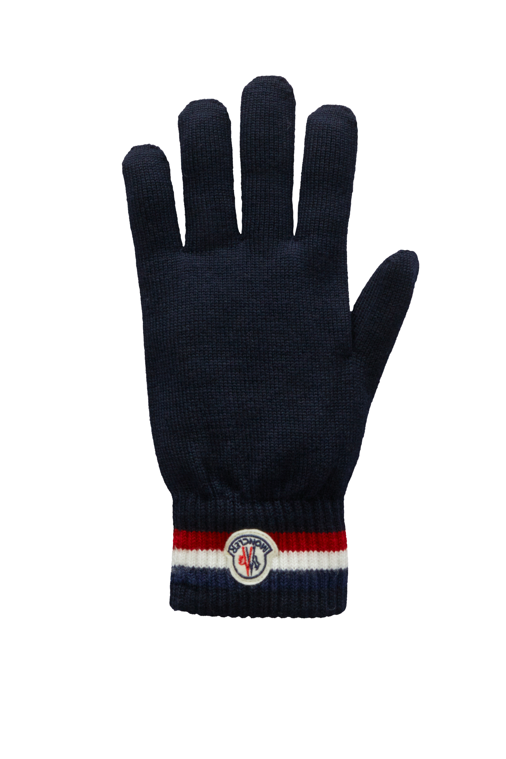 Moncler Collection Tricolour Knit Gloves Blue Size M