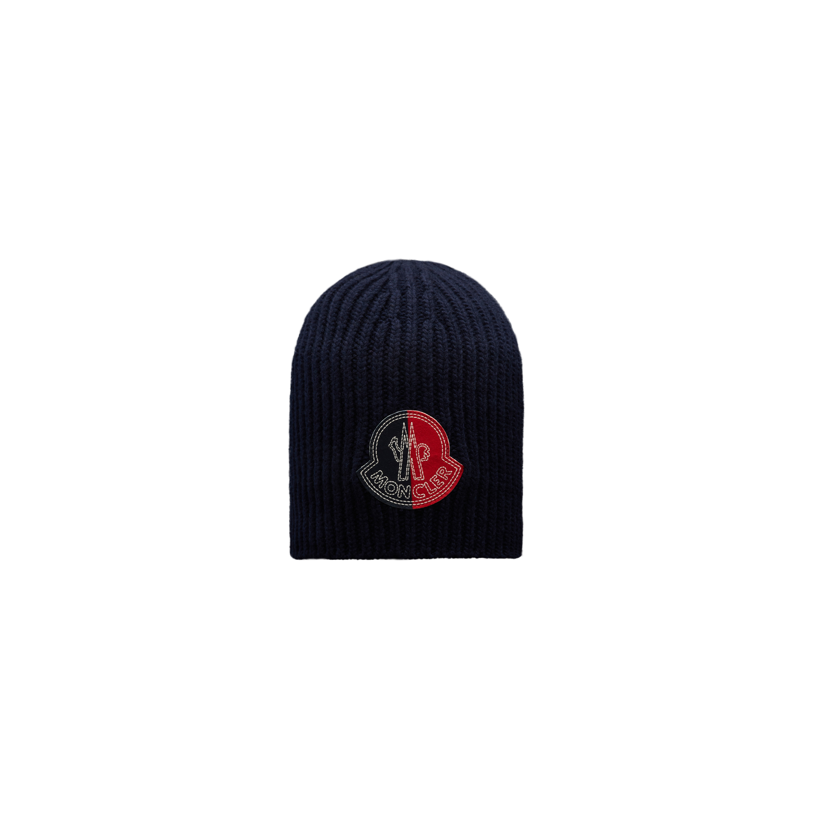 Moncler Wool Beanie Blue Size One Size In Black