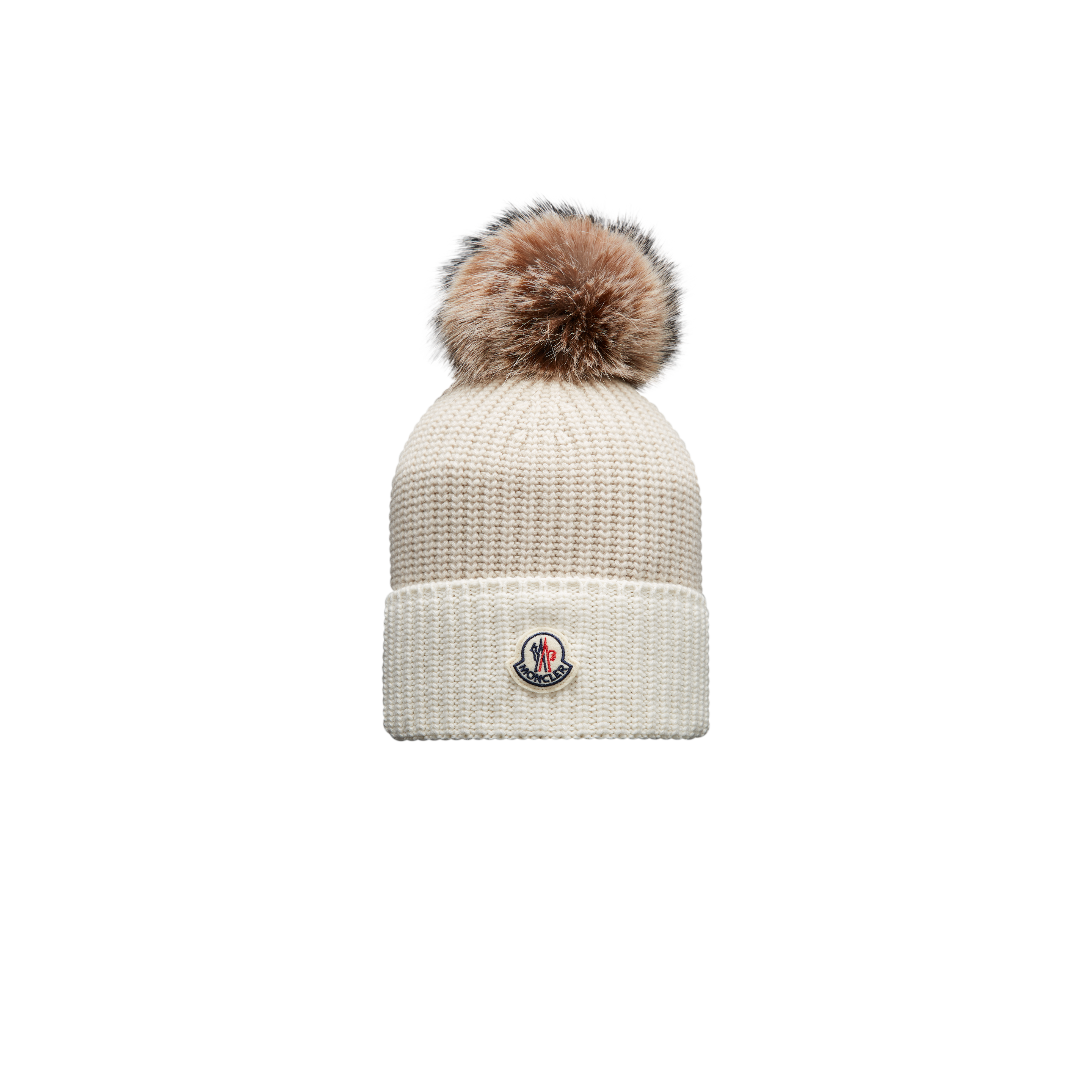 Moncler Beanie With Pom-pom Beige Size One Size