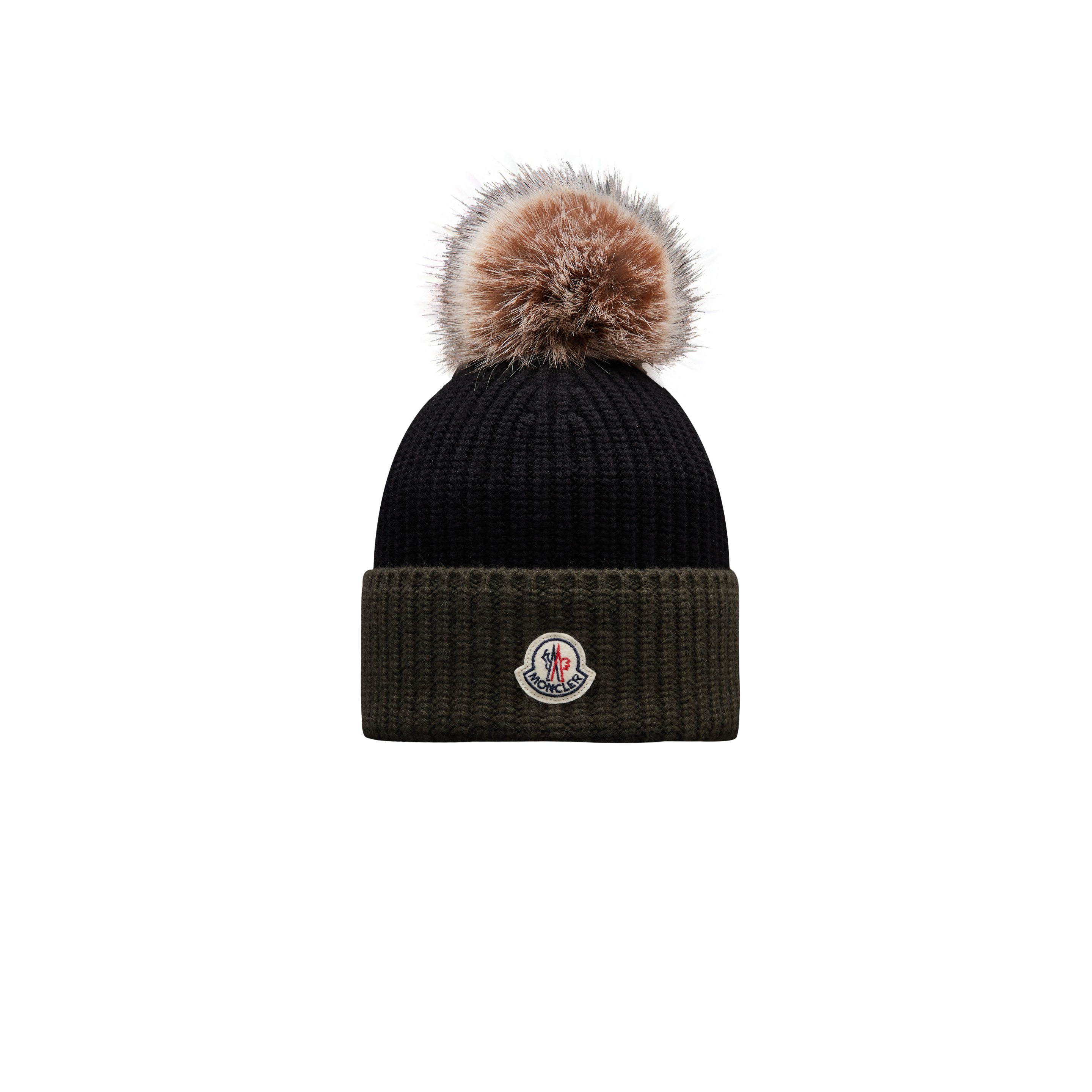 Moncler Beanie With Pom-pom Black Size One Size In Black