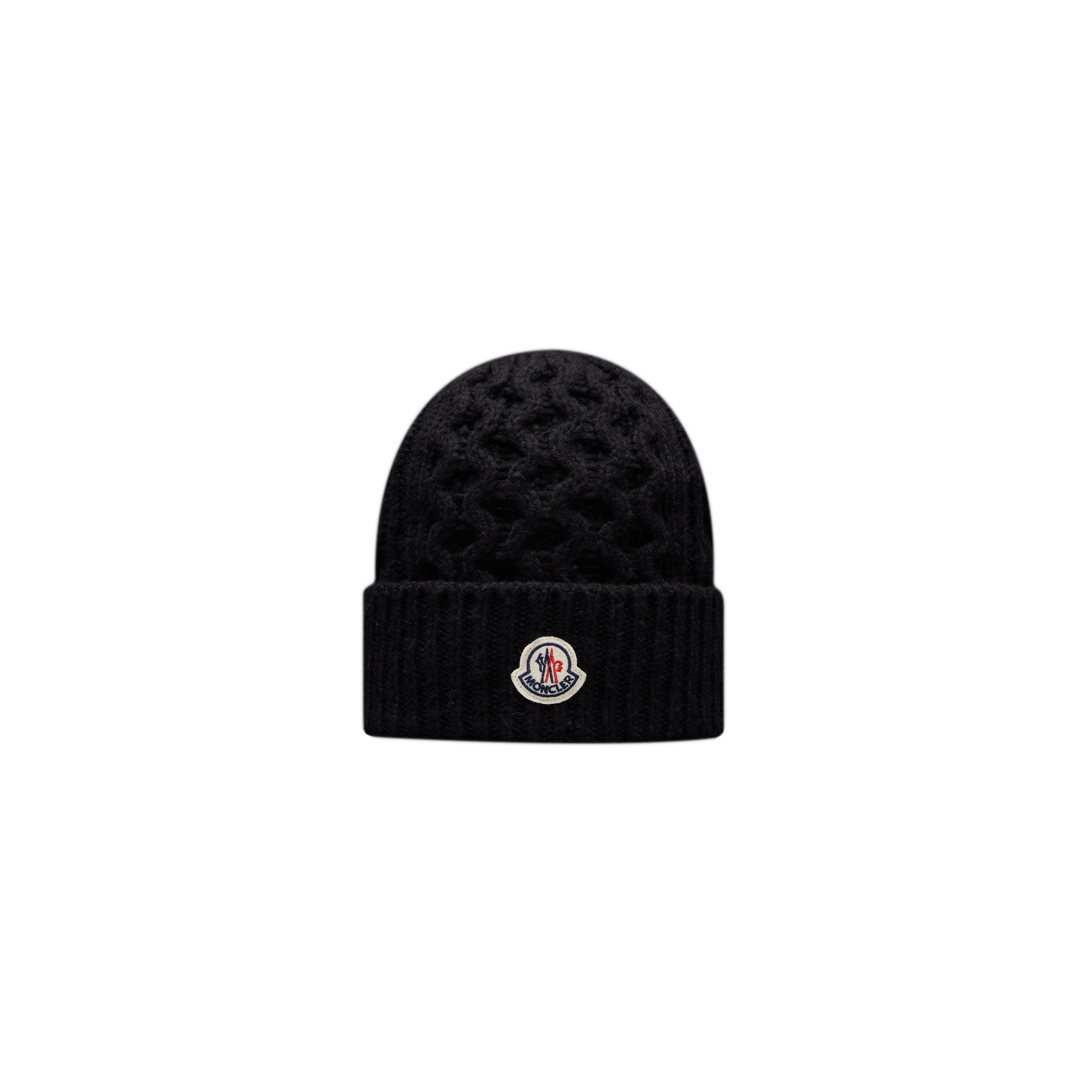 Moncler Collection Cable Knit Beanie Black Size One Size