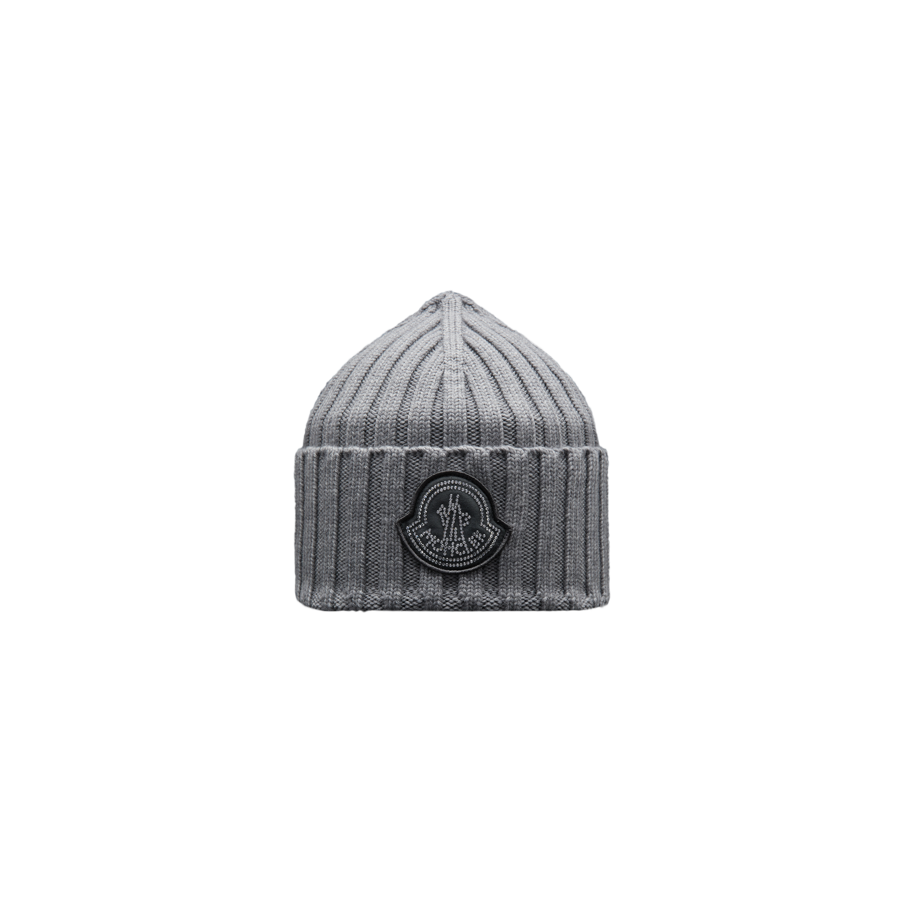 Moncler Collection Wool Beanie Gray Size One Size