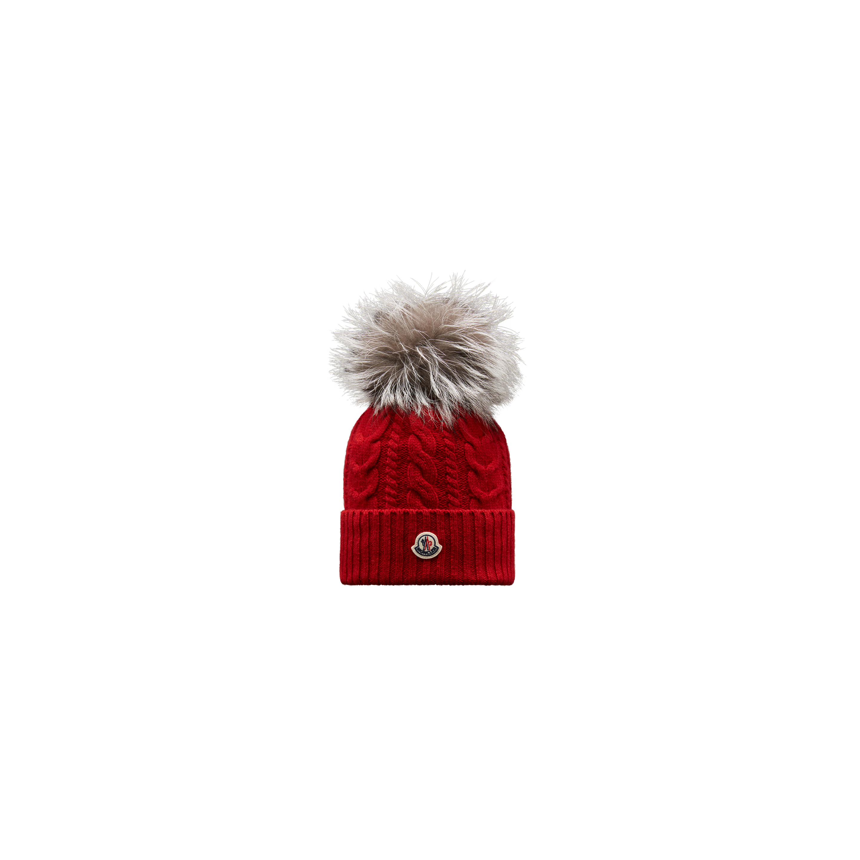 Moncler Beanie With Pom Pom Red Size One Size