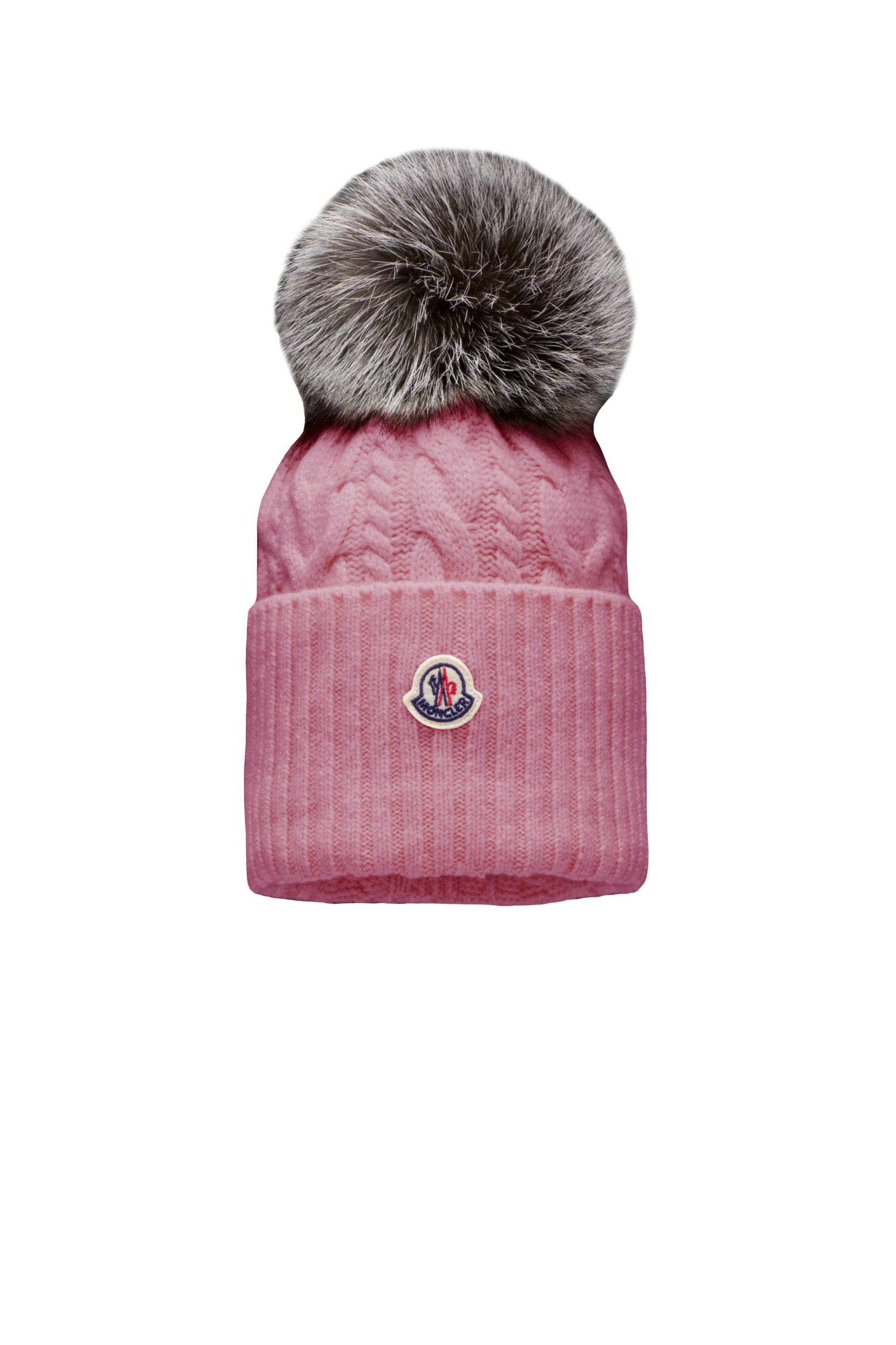 Moncler Beanie With Pom Pom Pink Size One Size