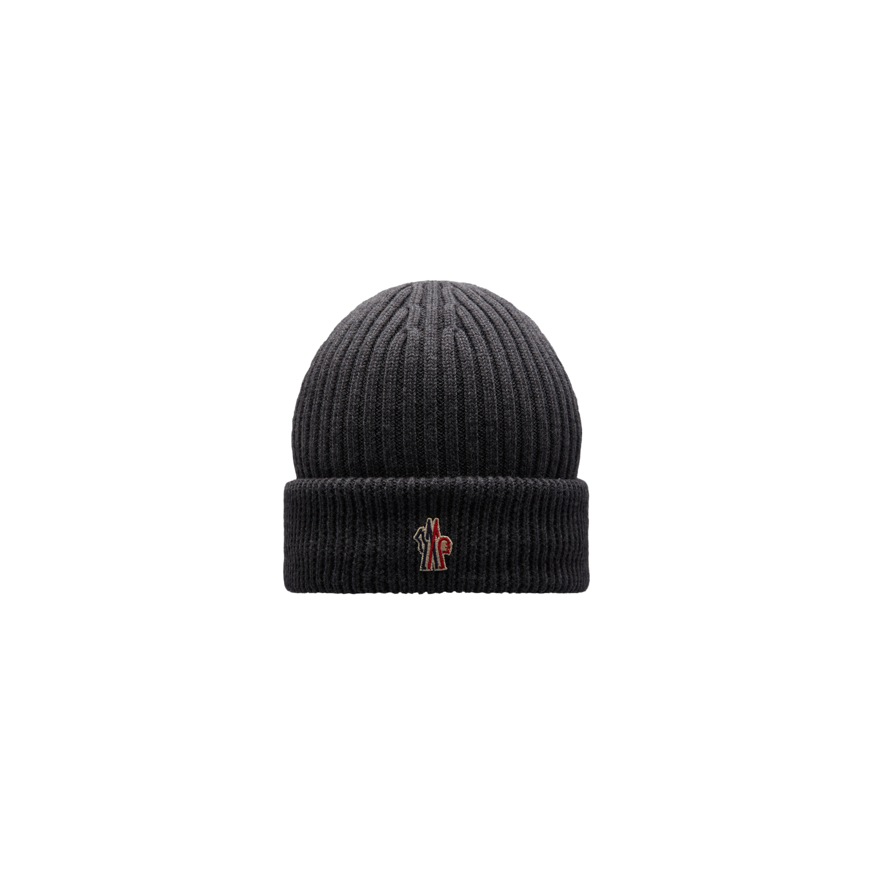 Shop Moncler Down-filled Wool Beanie Gray