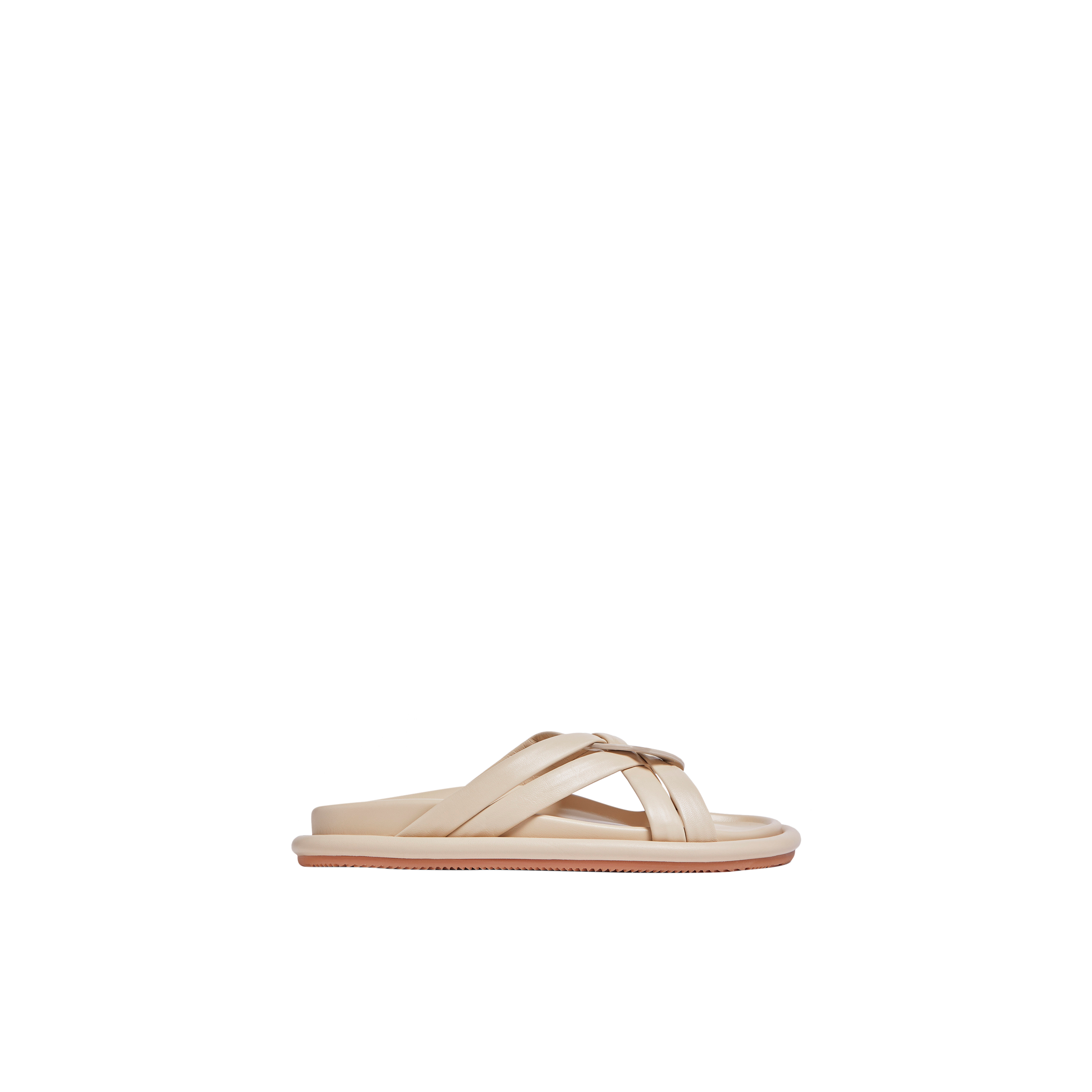 Moncler Sandales En Cuir Bell Soft In Beige