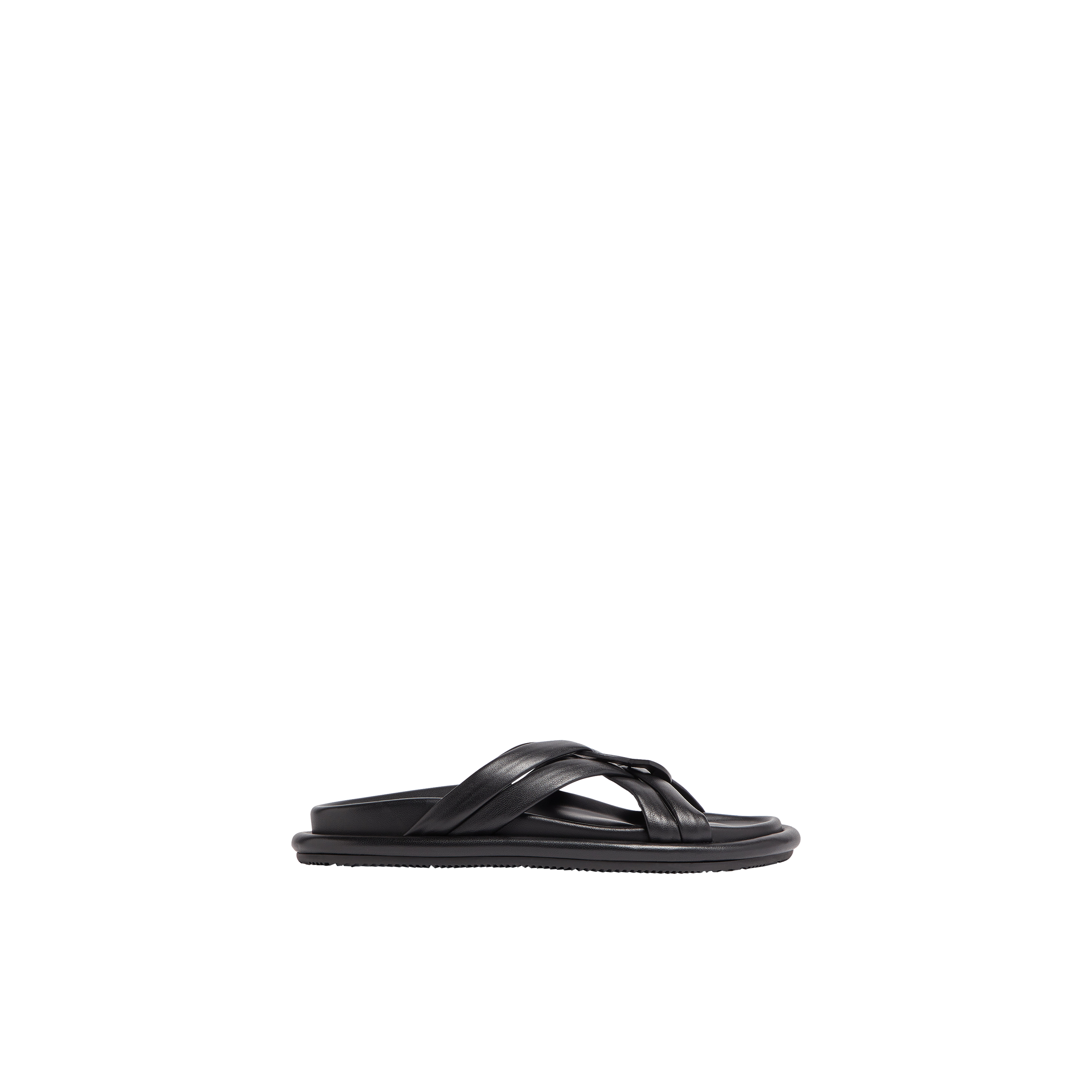 Moncler Sandales En Cuir Bell Soft In Black